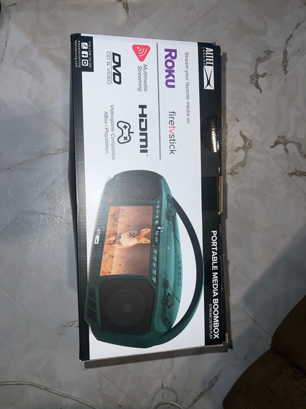 Roku Green Portable Media Boombox with HDMI Support